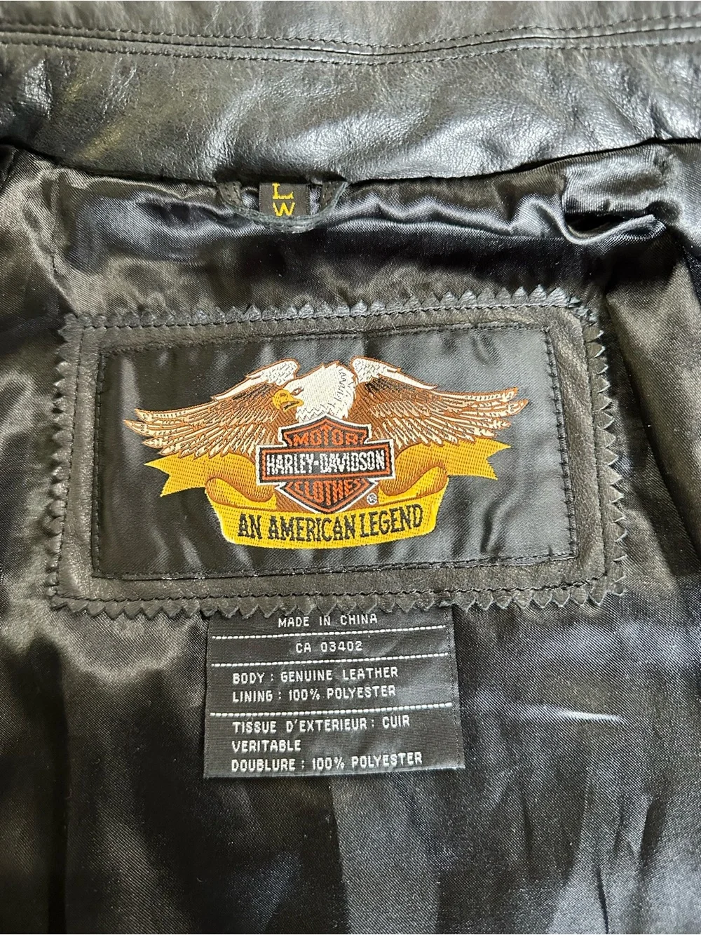 Harley-Davidson Black Leather Shirt Jacket with Embossed Yoke